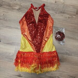 A Wish Come True A Different Beat Red and Yellow Dance Costume size LC
